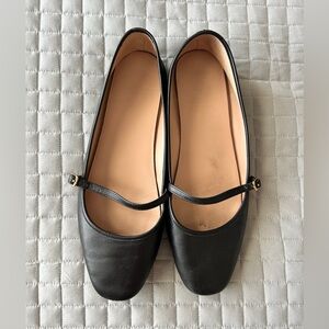 Cole Haan “Yelena” Black Leather Mary Jane Flats